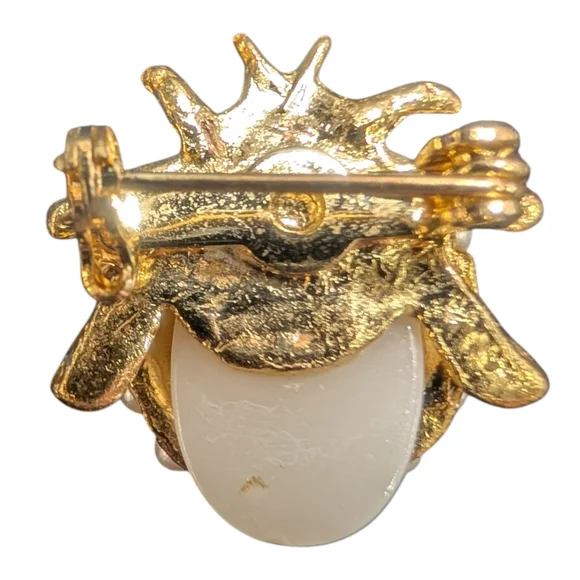 Vintage Gold and Pearl Ladybug Brooch - Picture 3 of 7